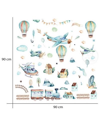 Детски стикери за стена за детска стая Sipo – Самолети и балони  - 3